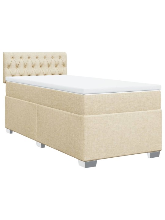 Box spring postel s matrací krémová 90x200 cm textil