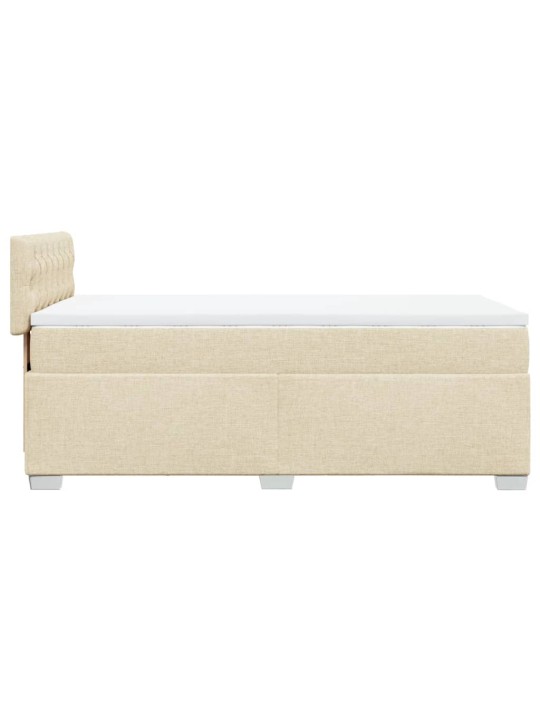 Box spring postel s matrací krémová 90x200 cm textil