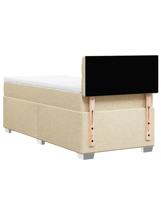 Box spring postel s matrací krémová 90x200 cm textil
