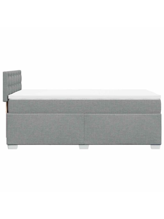 Box spring postel s matrací světle šedá 90x200 cm textil