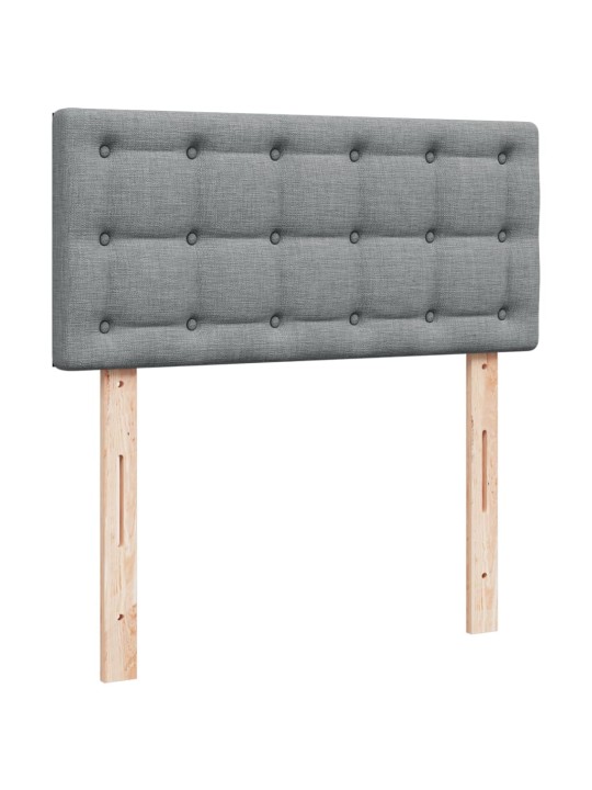 Box spring postel s matrací světle šedá 90x200 cm textil
