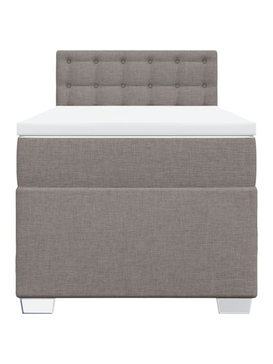 Box spring postel s matrací taupe 90x200 cm textil