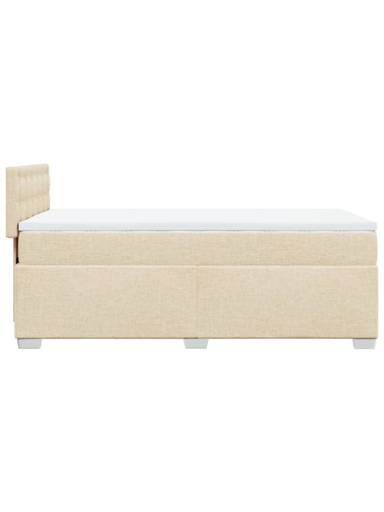 Box spring postel s matrací krémová 90x200 cm textil
