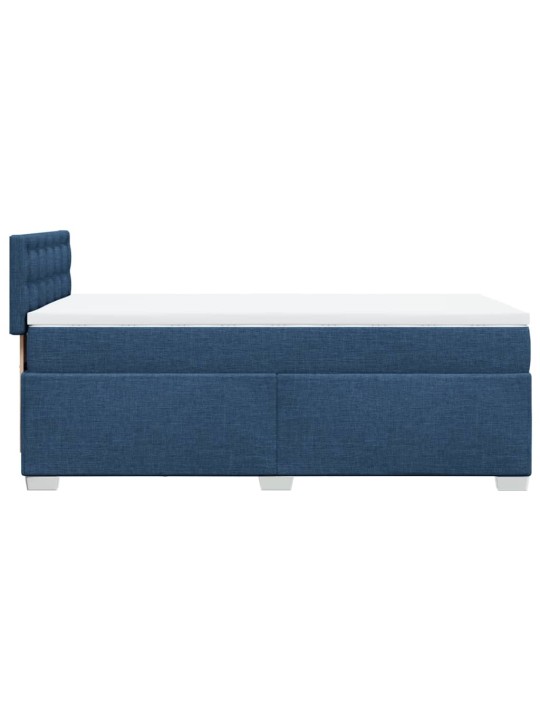 Box spring postel s matrací modrá 90x200 cm textil