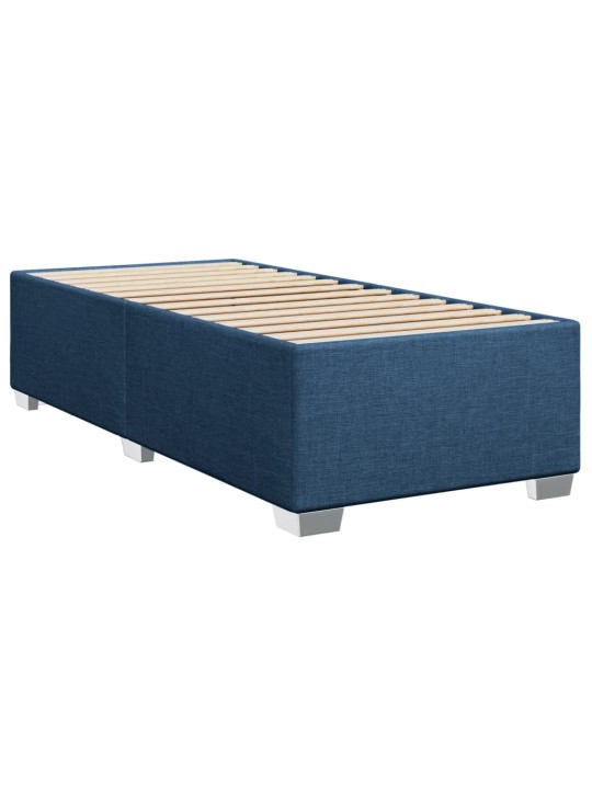 Box spring postel s matrací modrá 90x200 cm textil