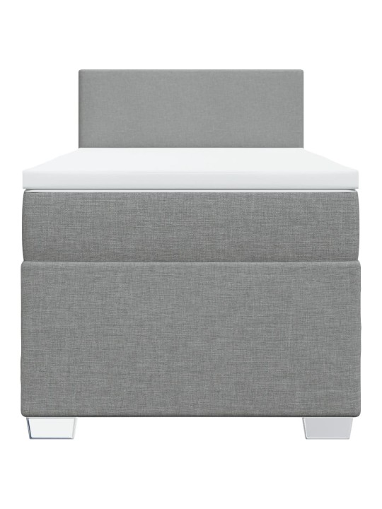 Box spring postel s matrací světle šedý 100 x 200 cm textil