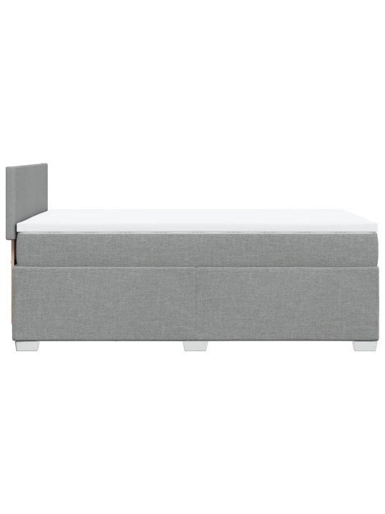 Box spring postel s matrací světle šedý 100 x 200 cm textil