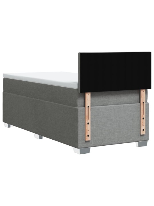 Box spring postel s matrací světle šedý 100 x 200 cm textil