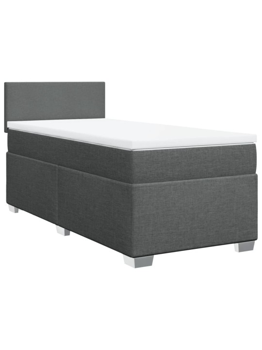 Box spring postel s matrací tmavě šedá 100 x 200 cm textil