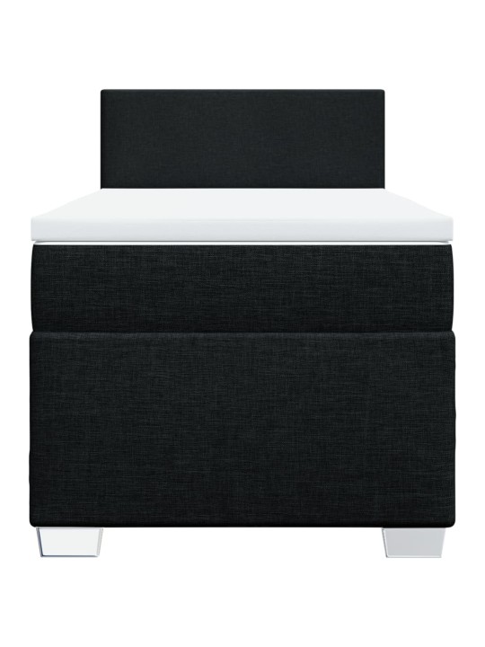 Box spring postel s matrací černá 100 x 200 cm textil