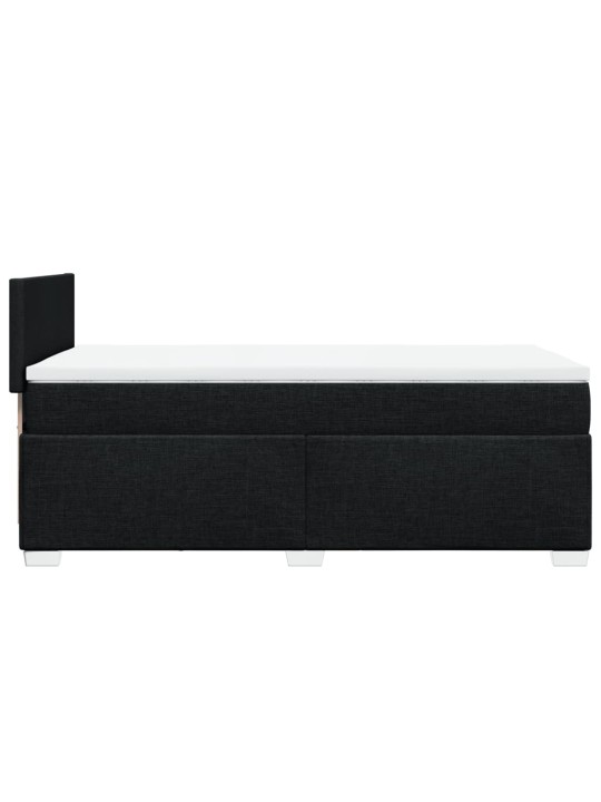Box spring postel s matrací černá 100 x 200 cm textil