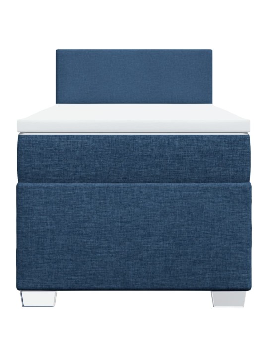 Box spring postel s matrací modrá 100 x 200 cm textil