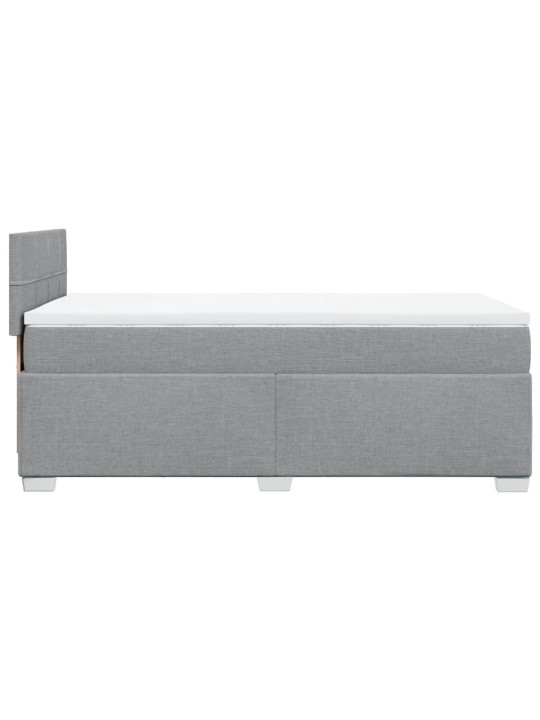 Box spring postel s matrací světle šedý 100 x 200 cm textil