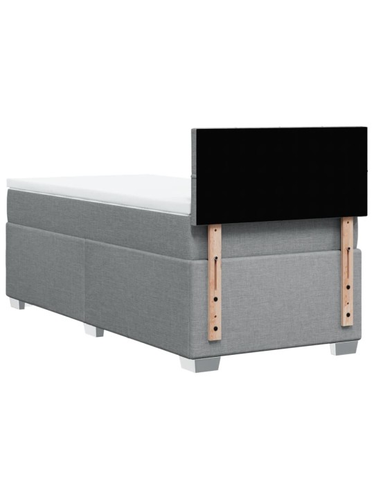 Box spring postel s matrací světle šedý 100 x 200 cm textil