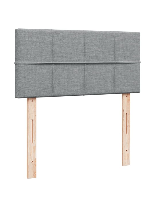 Box spring postel s matrací světle šedý 100 x 200 cm textil