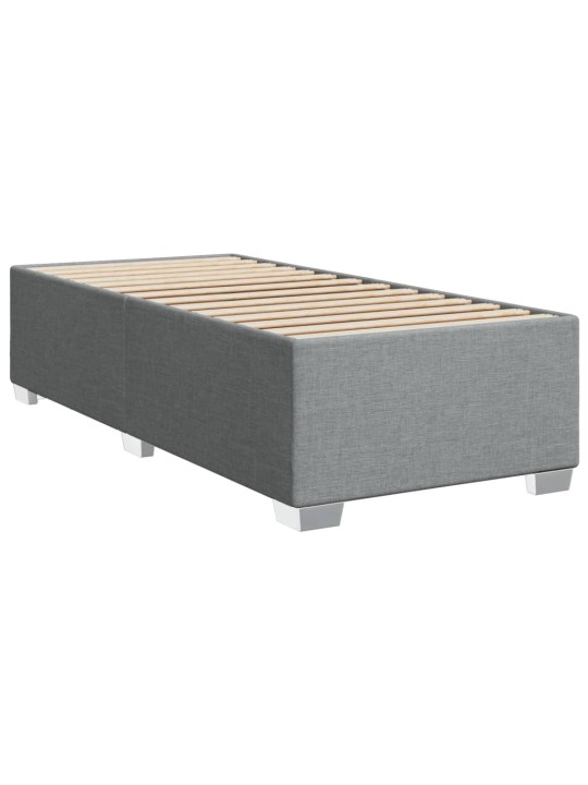 Box spring postel s matrací světle šedý 100 x 200 cm textil