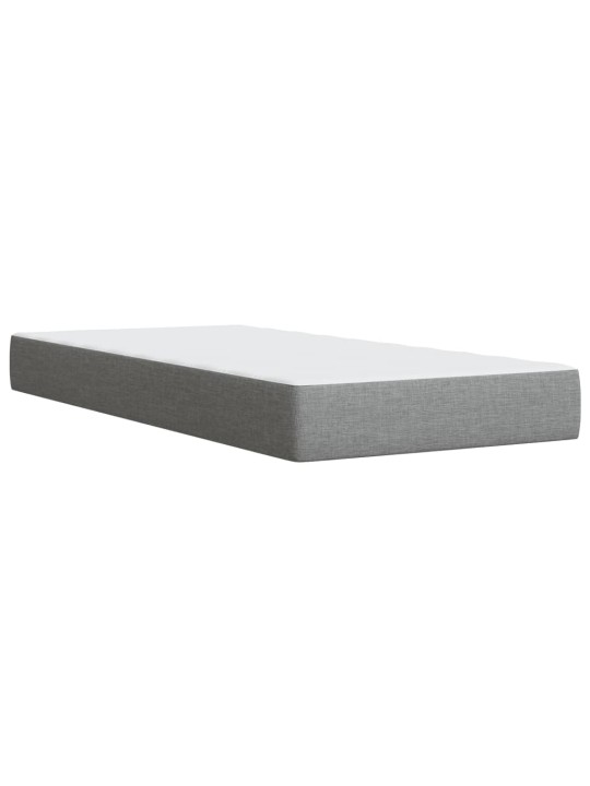 Box spring postel s matrací světle šedý 100 x 200 cm textil