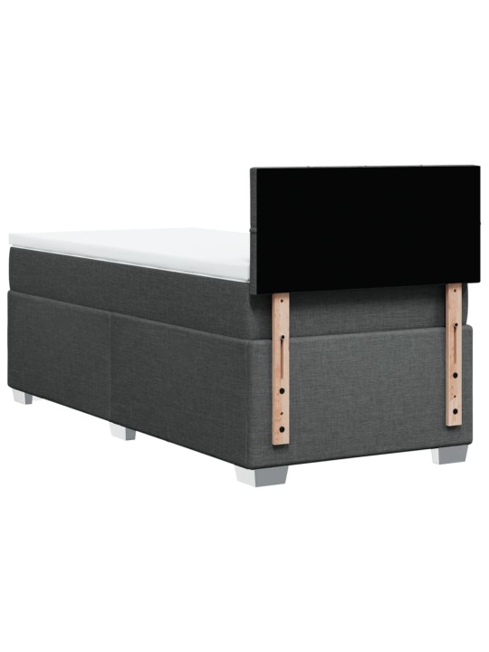 Box spring postel s matrací tmavě šedá 100 x 200 cm textil