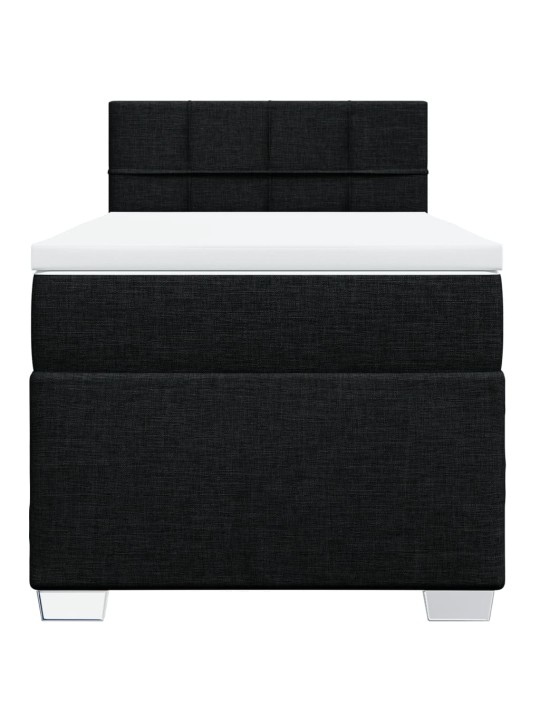 Box spring postel s matrací černá 100 x 200 cm textil