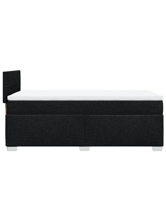 Box spring postel s matrací černá 100 x 200 cm textil