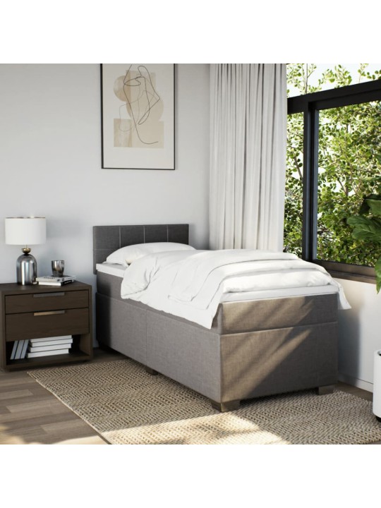 Box spring postel s matrací taupe 100 x 200 cm textil