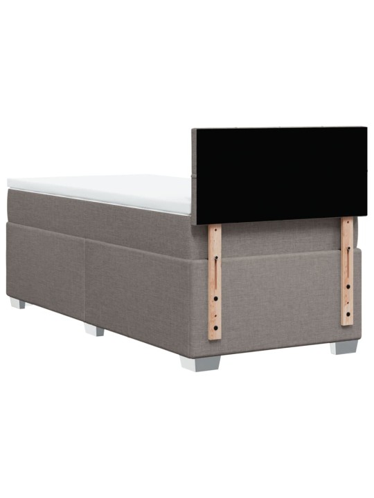Box spring postel s matrací taupe 100 x 200 cm textil