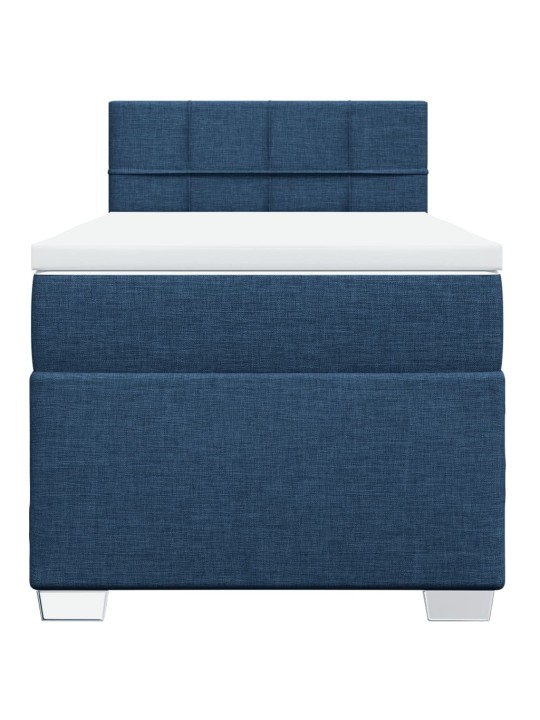 Box spring postel s matrací modrá 100 x 200 cm textil