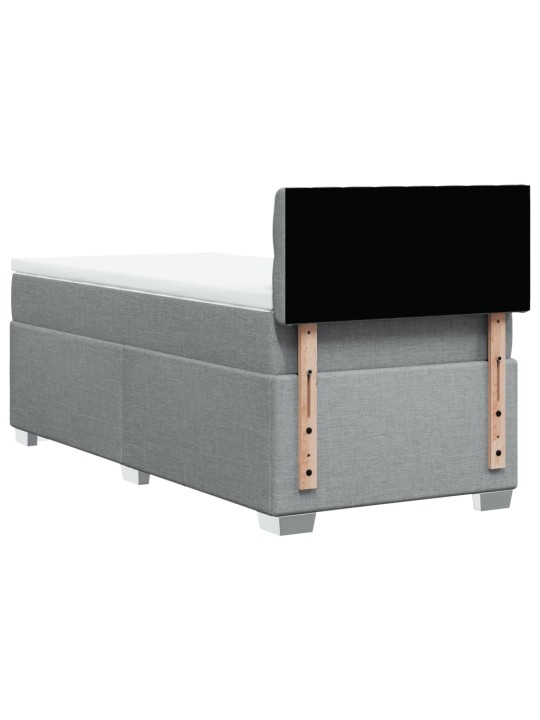 Box spring postel s matrací světle šedý 100 x 200 cm textil