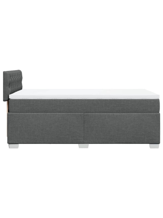 Box spring postel s matrací tmavě šedá 100 x 200 cm textil