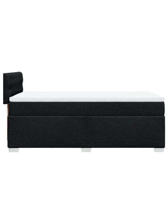 Box spring postel s matrací černá 100 x 200 cm textil
