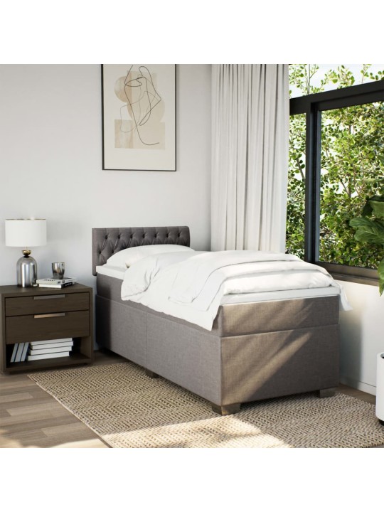Box spring postel s matrací taupe 100 x 200 cm textil