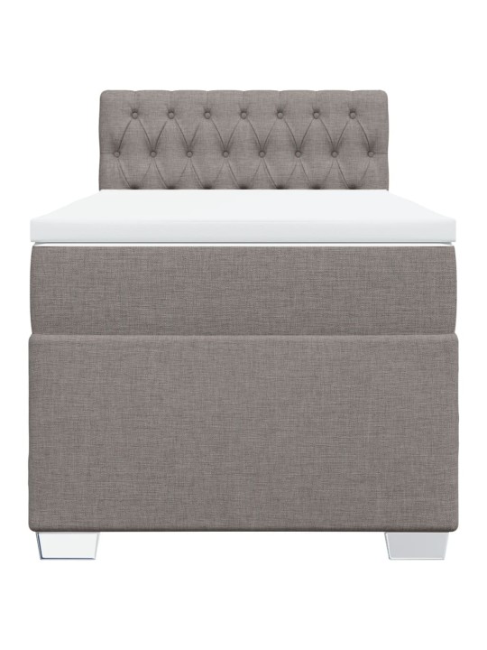 Box spring postel s matrací taupe 100 x 200 cm textil
