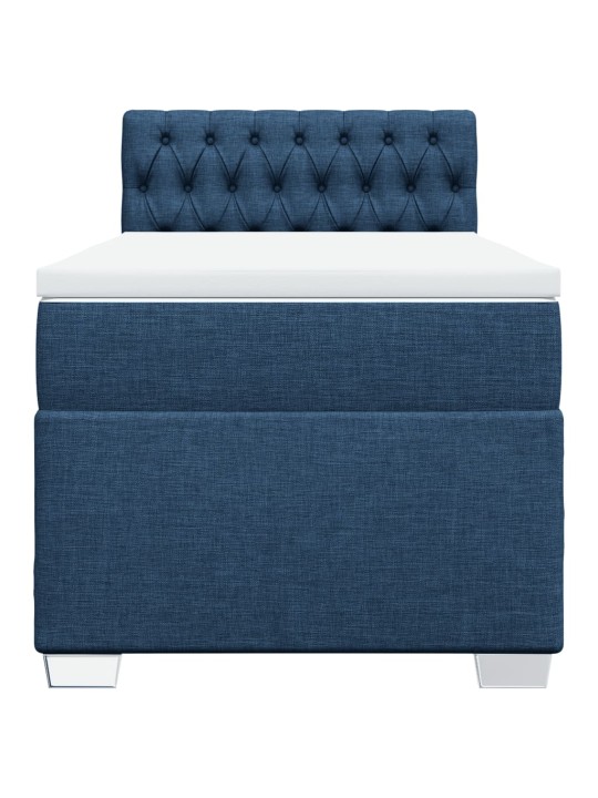 Box spring postel s matrací modrá 100 x 200 cm textil