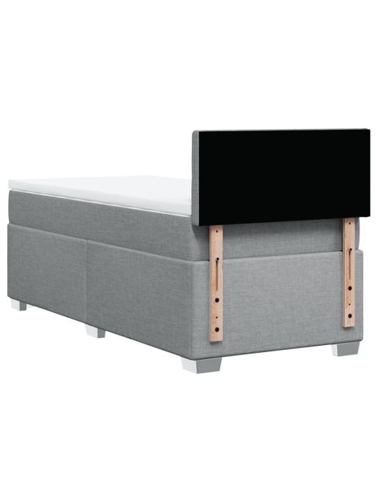 Box spring postel s matrací světle šedý 100 x 200 cm textil
