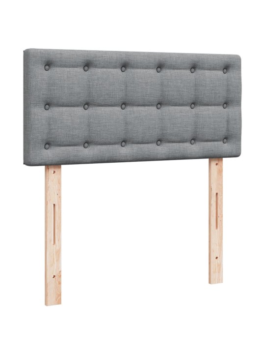 Box spring postel s matrací světle šedý 100 x 200 cm textil