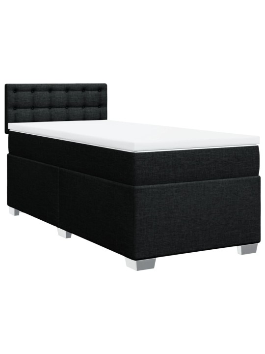 Box spring postel s matrací černá 100 x 200 cm textil