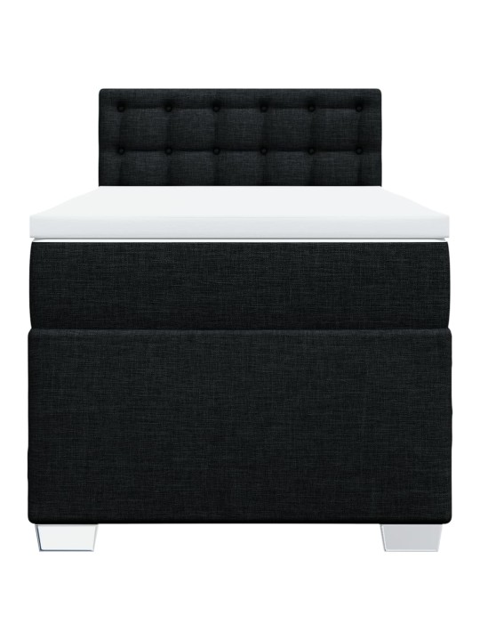 Box spring postel s matrací černá 100 x 200 cm textil