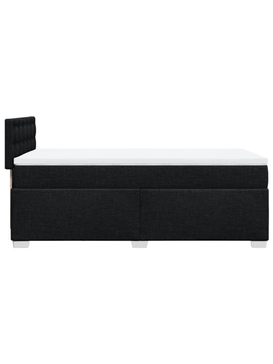 Box spring postel s matrací černá 100 x 200 cm textil