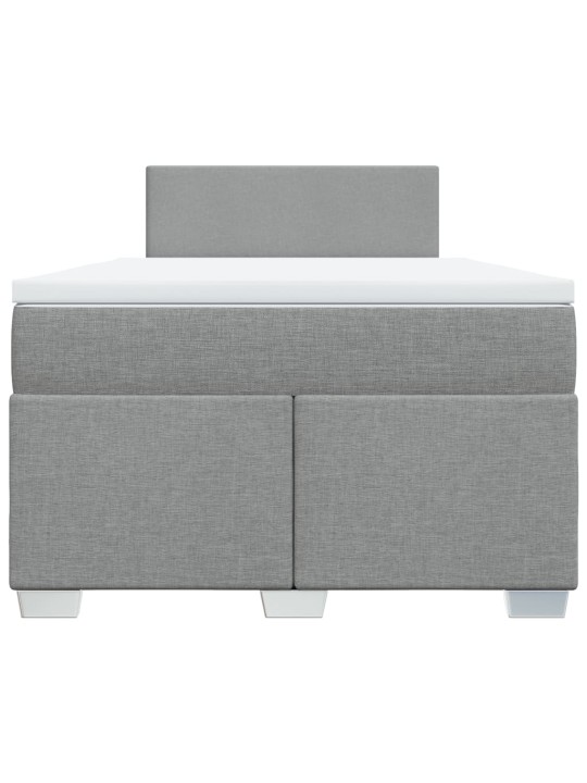Box spring postel s matrací světle šedá 120x190 cm textil