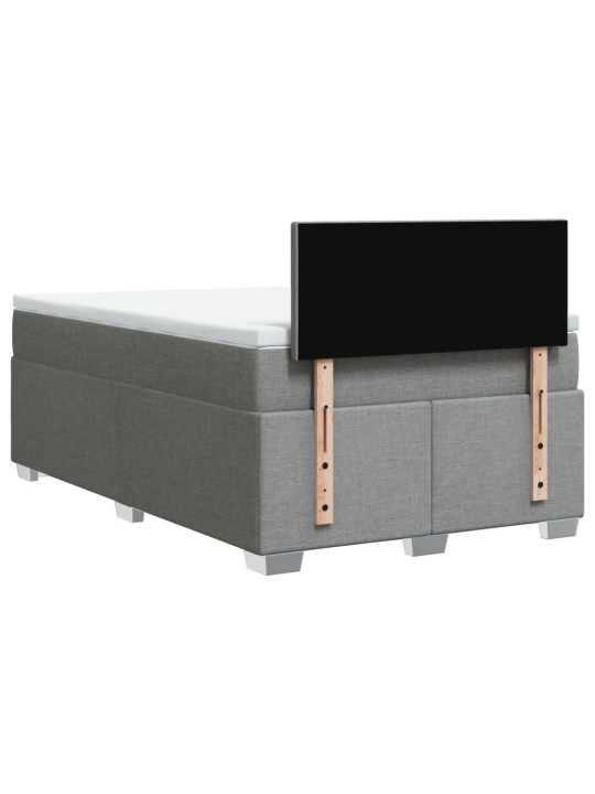 Box spring postel s matrací světle šedá 120x190 cm textil