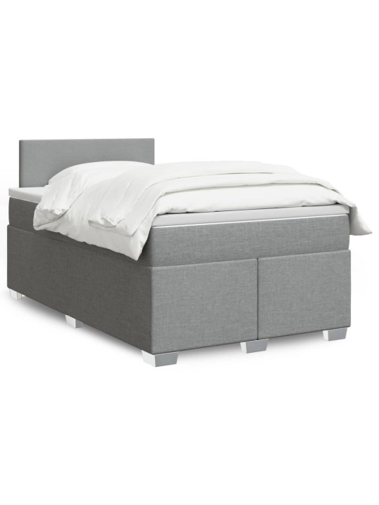 Box spring postel s matrací světle šedá 120x190 cm textil