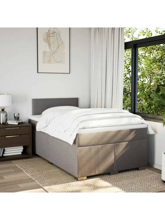 Box spring postel s matrací taupe 120x190 cm textil