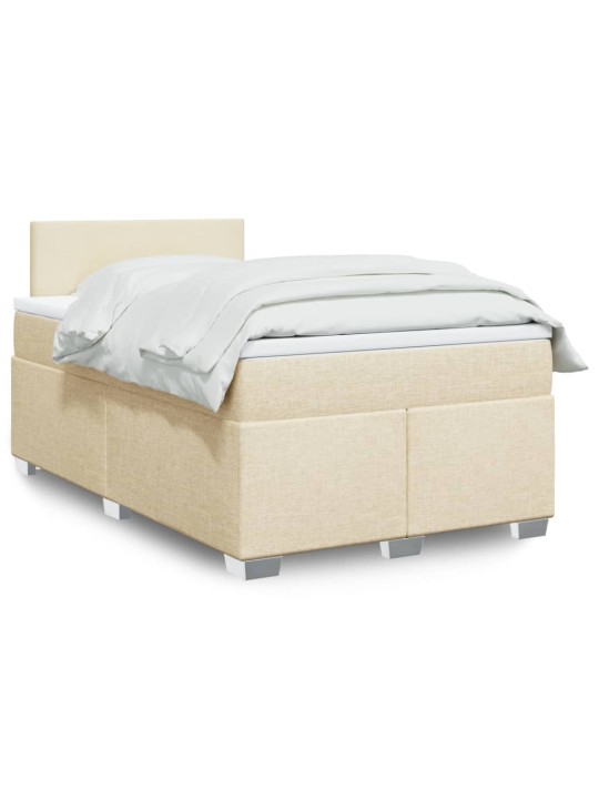 Box spring postel s matrací krémová 120x190 cm textil