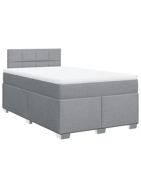 Box spring postel s matrací světle šedá 120x190 cm textil