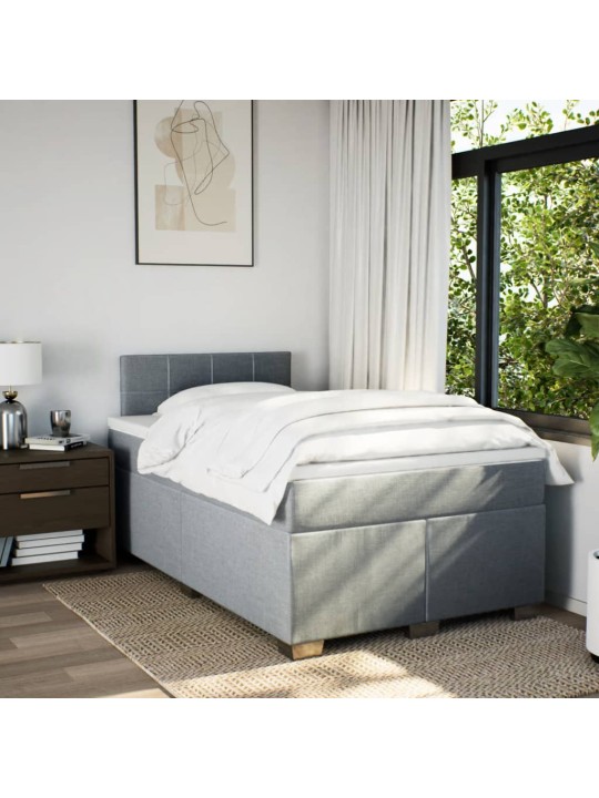 Box spring postel s matrací světle šedá 120x190 cm textil