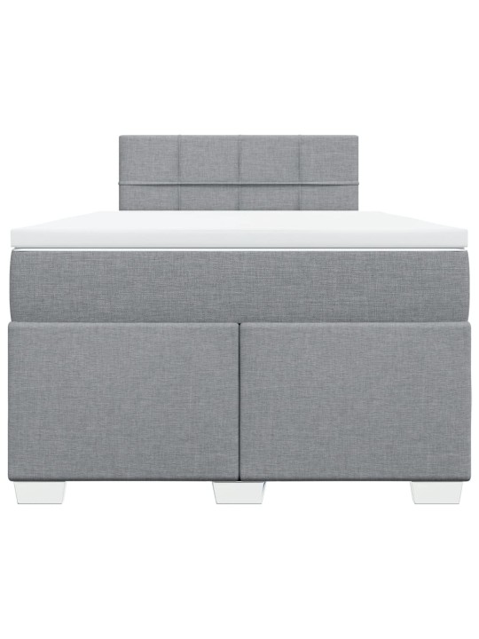Box spring postel s matrací světle šedá 120x190 cm textil