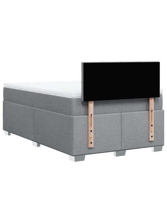 Box spring postel s matrací světle šedá 120x190 cm textil
