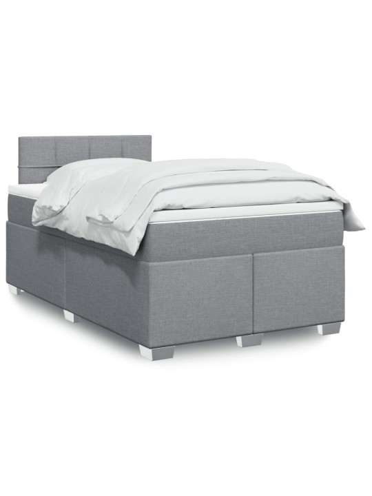 Box spring postel s matrací světle šedá 120x190 cm textil
