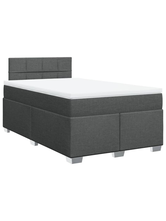 Box spring postel s matrací tmavě šedá 120x190 cm textil