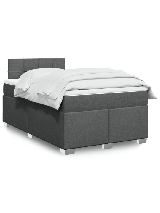 Box spring postel s matrací tmavě šedá 120x190 cm textil